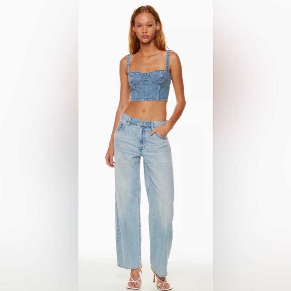 Denim Forum Light Blue Wide Leg Jeans